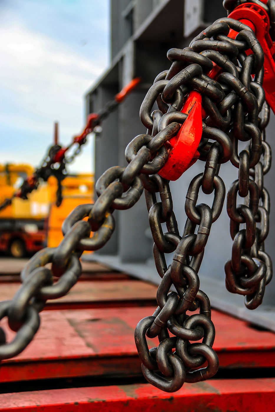 Chains to keep boats in place
